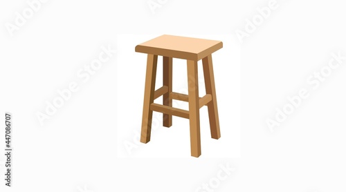 Vector Isolated Illustration of a Wooden Stool