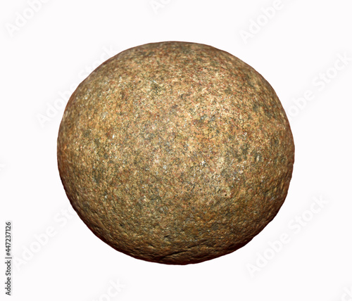 Ancient stone cannonball for shooting opponents, isolated