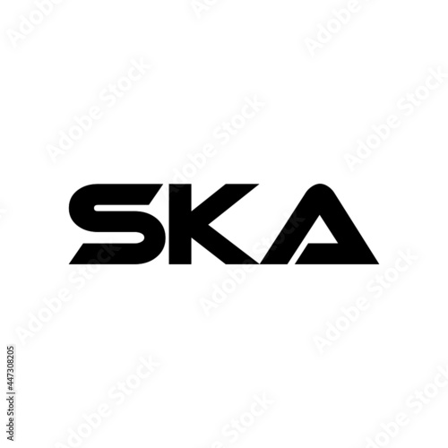 SKA letter logo design with white background in illustrator, vector logo modern alphabet font overlap style. calligraphy designs for logo, Poster, Invitation, etc.