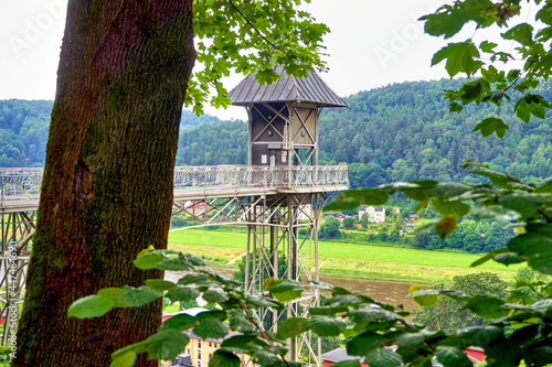 Elevator from Bad Schandau to the Elbe Sandstone Mountains of Saxon Switzerland, built in 1904 as access to the hiking trails in the mountains.