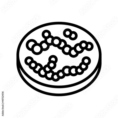 streptococcus bacteria line icon vector. streptococcus bacteria sign. isolated contour symbol black illustration