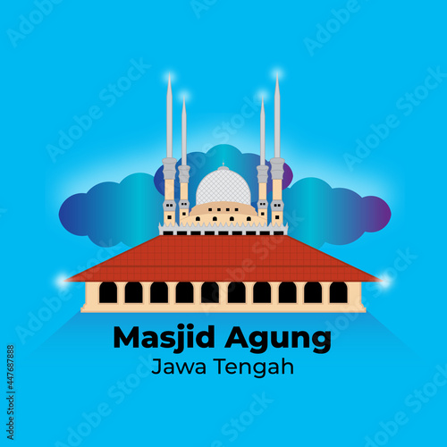 masjid agung jawa tengah illustration