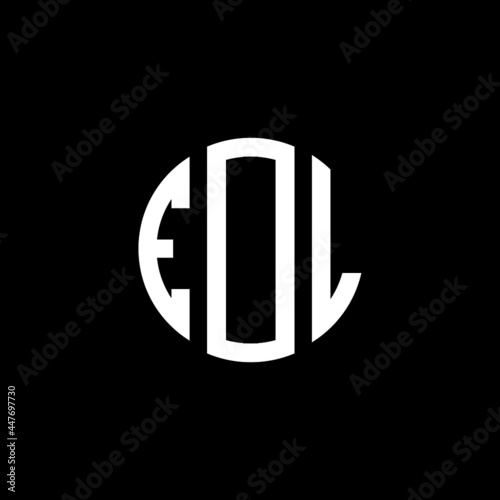 EOL letter logo design. EOL letter in circle shape. EOL Creative three letter logo. Logo with three letters. EOL circle logo. EOL letter vector design logo 