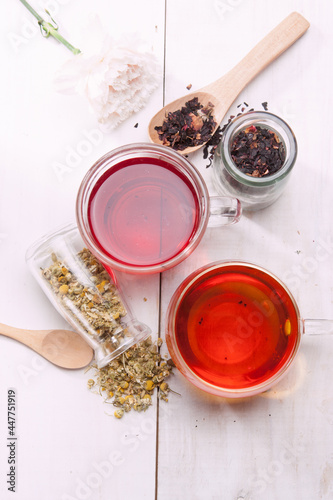 Various kinds of herbal tea