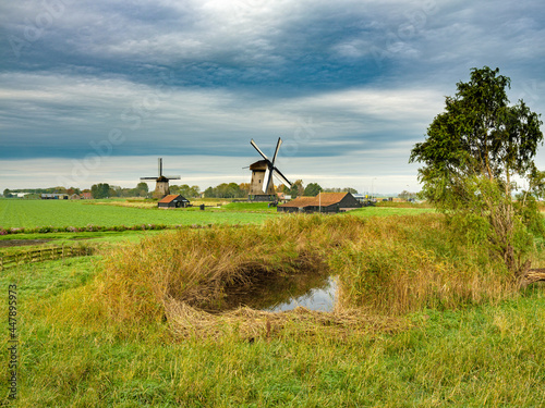 Museum windmill, Bovenmolen E in Schermerhorn, Noord-Holland Province, The Netherlands