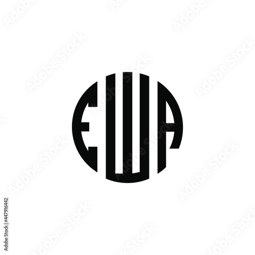 EWA letter logo design. EWA letter in circle shape. EWA Creative three letter logo. Logo with three letters. EWA circle logo. EWA letter vector design logo 