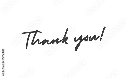 Thank You handwritten inscription. Hand drawn lettering. Thanks calligraphy quote. Vector illustration.