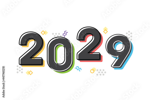 2029 Text, Gen Z Text, 2000's Typography, Retro Text, 2029 Font, 21st Century, Vector Text Illustration Background