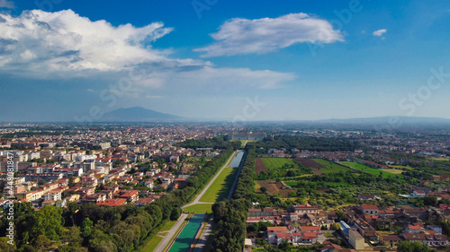 Caserta, Italy. Aerial view of the city from the famous Reggia.