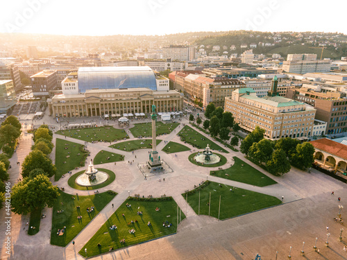 Aerial view on Stuttgart in Germany