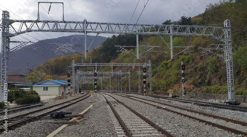 민둥산역 기차역의 선로, 승강장