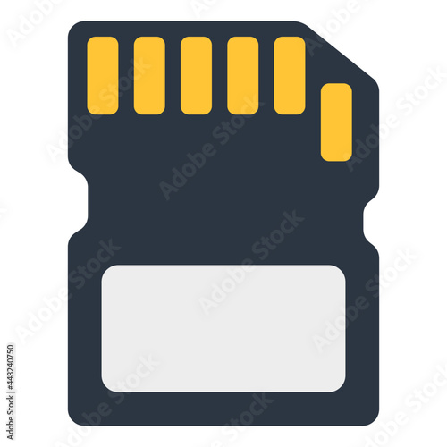 A memory storage multimedia card, icon of sd card