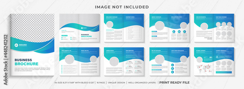 company profile brochure template layout design, 16 pages corporate brochure design template, Minimal Business Brochure template design