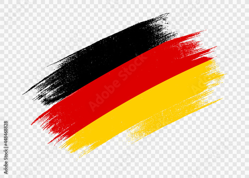 Germany flag with brush paint textured isolated on png or transparent background,Symbol of Germany,template for banner,card,advertising ,promote,web design,vector, top gold winner sport country