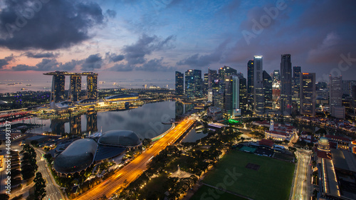 Singapore skyline at a sunset