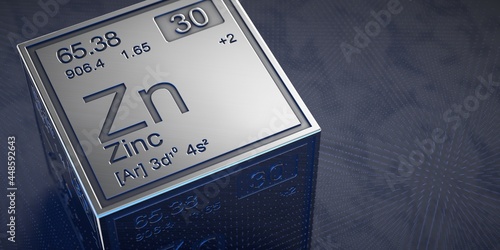 Zinc. Element 30 of the periodic table of chemical elements. 