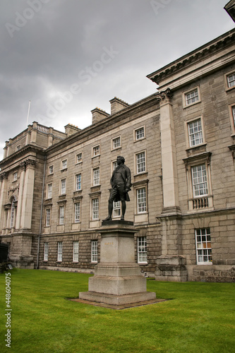 Edmund Burke Statue in front of Trinity College, College Green, Dublin, Ireland. 