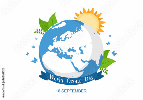 World Ozone Day is Commemorated Every September 16 To Raise Public Awareness About Of The Earth Layer And Protecting Environment. Background Vector Illustration