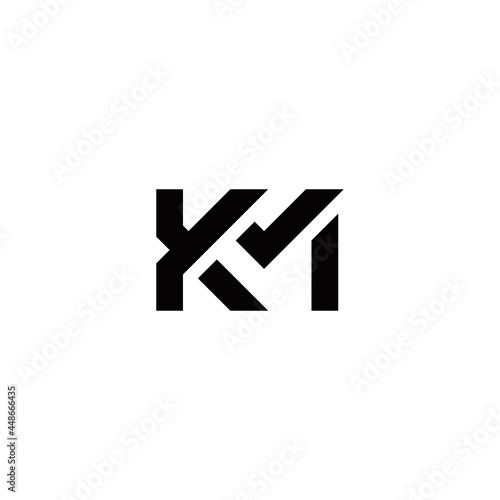 k m km initial logo design vector template