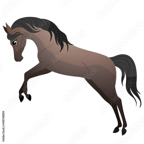 The carton horse jump. Isolated vector illustration. Pony illustration for children's book.