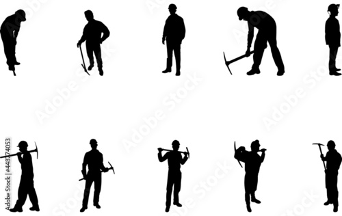 Miner Silhouette vector cut files