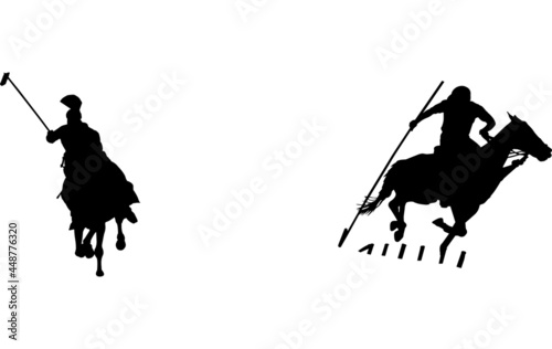 Tent Pegging Silhouette Vector