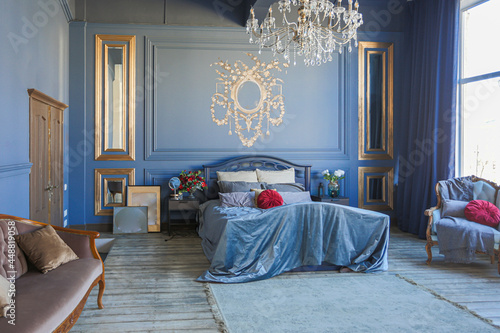 luxury posh bed room interior in
