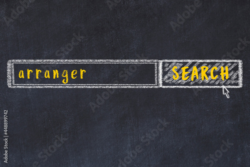 Chalk sketch of browser window with search form and inscription arranger