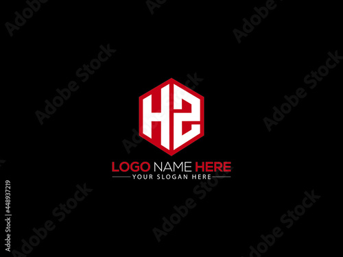 HZ Letter Logo, creative hz logo sticker vector for business