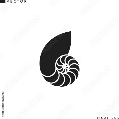 Nautilus shell. Isolated icon on white background