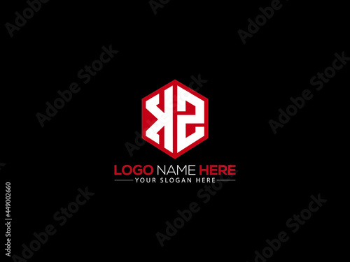 KZ Letter Logo, creative kz logo sticker vector for business