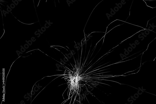 Broken glass on black background ,texture backdrop object design 
