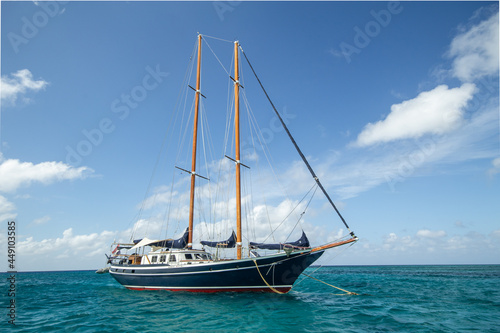 Sailboat yacht on the ocean in Grand Caymen