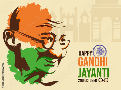 Mahatma Gandhi Abstract Portrait, Happy Gandhi Jayanti