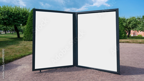Big dual vertically billboard with white blank space for mockup