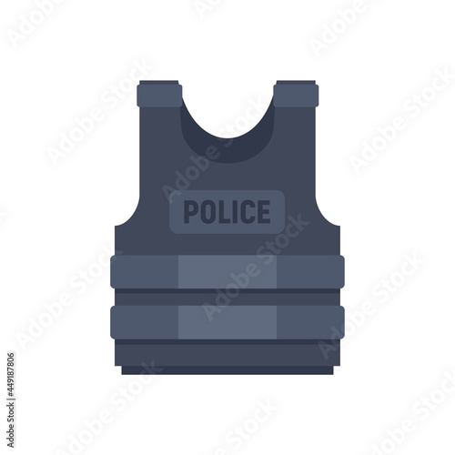 Police bulletproof vest icon flat isolated vector