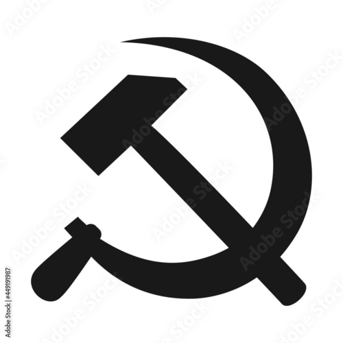 Hammer and sickle high quality vector illustration - Communism black symbol isolated on white background 