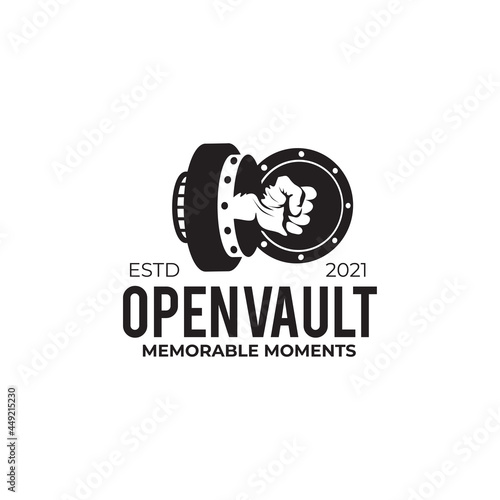 Open vault logo design template