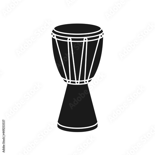 African hand drum or djembe drum in vector icon