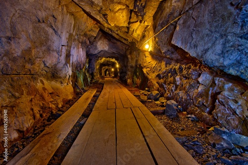 View of Kleva Gruva old mine shaft tunnel, Vetlanda, Sweden