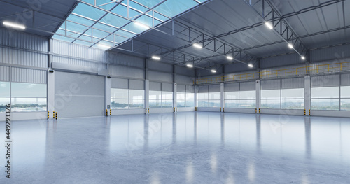 3D Industrial building warehouse interior