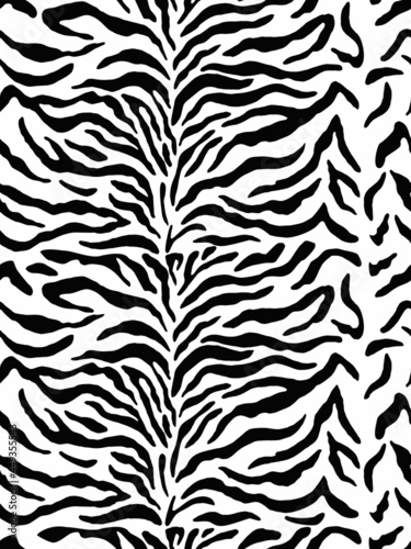 Zebra skin background. Exotic seamless pattern. For fabric, wallpaper, notebooks, diaries, brochures, books, catalogs, backgrounds, covers, banners, textiles.Vector illustration.