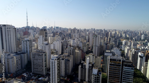 Aerial view of the Jardim Paulista region. Paulista Towers and many buildings in the background