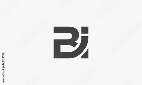 BI letter logo connected concept isolated on white background.