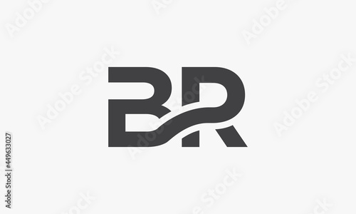 BR letter logo connected concept isolated on white background.