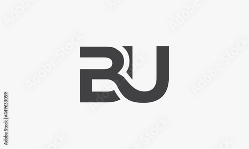 BU letter logo connected concept isolated on white background.