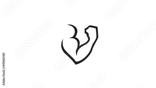 creative abstract human bicep logo vector symbol