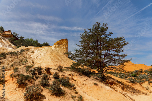 The Colorado Provencal : Ochre quarry in Lustrel, Luberon, Provence, south of France