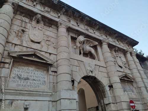 Gate of the Queen Jelena Madijevka Park in the daylight in Zadar, Croatia