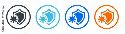 Protective antivirus shield icon vector illustration.